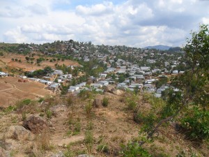 View of Ndirande from the top of property. It would be called a "neighborhood school" (smile).