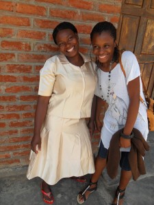 Jane Kabambe! I love you! Jane (on left) with a participant. Jane led sections on First Aide, Health and Safety, Cultural Studies, etc and demonstrated lessons in all areas! This woman rocks!